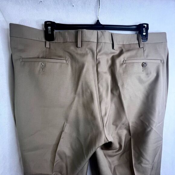 Paul Fredrick Tailored Fit 100% Wool Tan Dress Pants Size 42R/25 - Picture 5 of 8